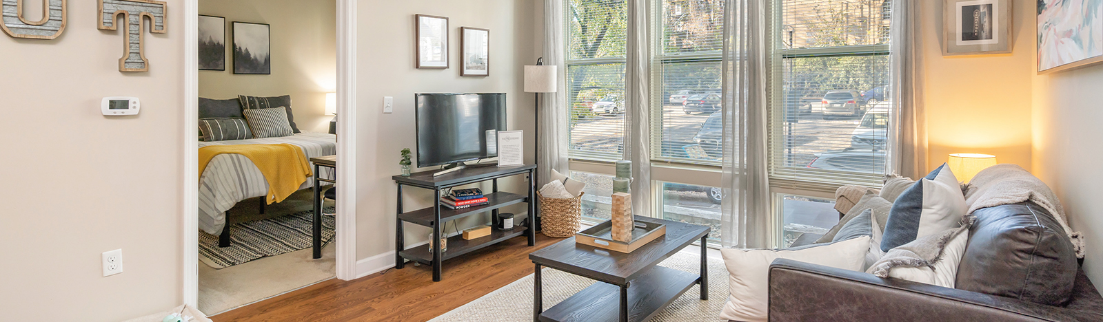 Furnished apartment bedroom