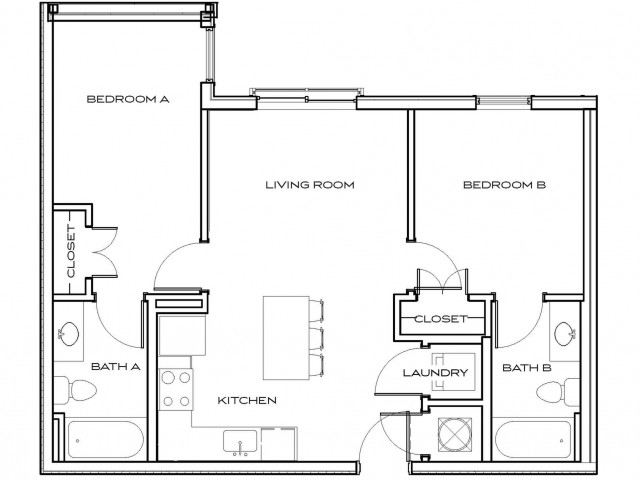 Fulmer 3 - 2Br, 2Ba Floor plan