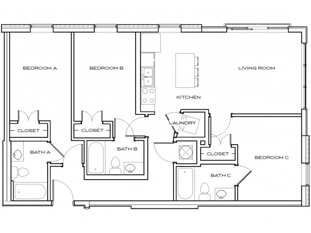 Meachem 2 - 3Br, 3Ba Floor plan
