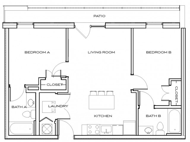 Fulmer 5 - 2Br, 2Ba Floor plan