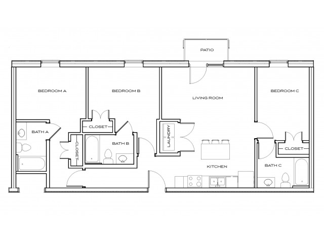 Meachem 3 - 3Br, 3Ba Floor plan