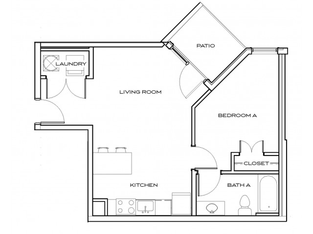 Shuler 1 - 1Br, 1Ba Floor plan
