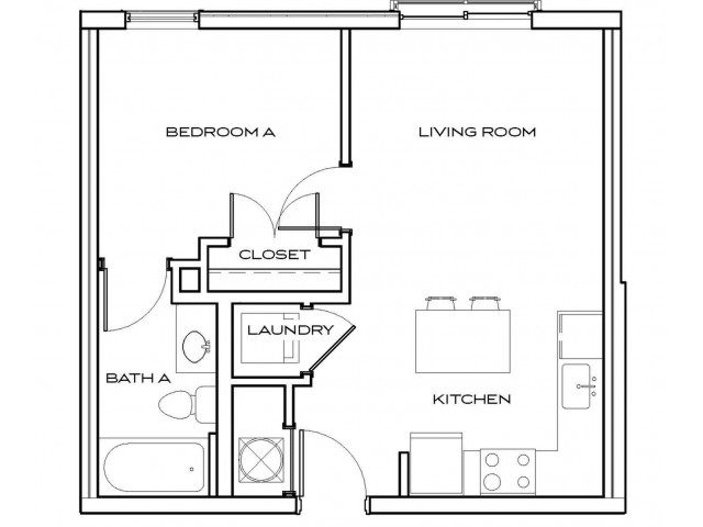 Peyton 1 - 1Br, 1Ba Floor plan