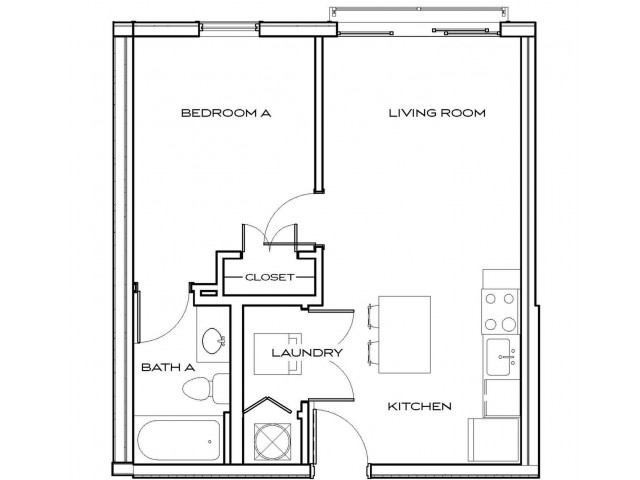Peyton 2 - 1Br, 1Ba Floor plan