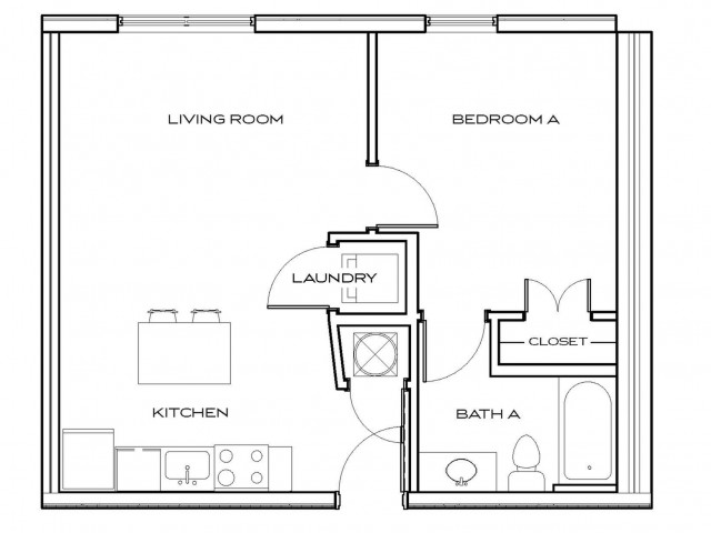 Peyton 3 - 1Br, 1Ba Floor plan