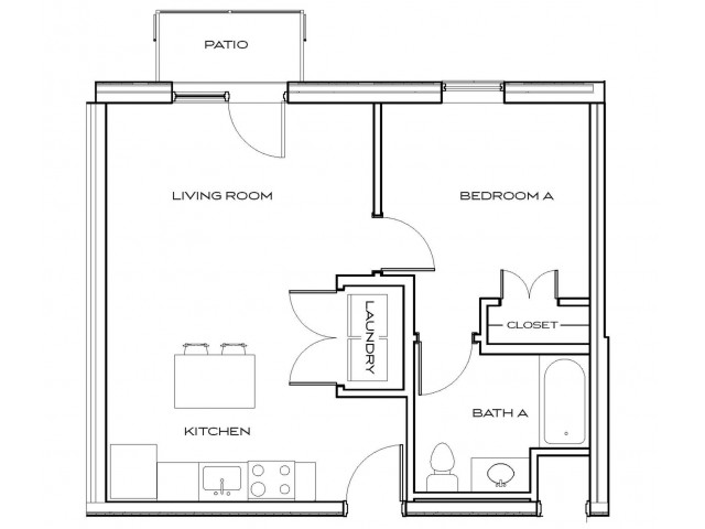 Peyton 4 - 1Br, 1Ba Floor plan
