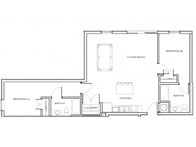Witten 2 - 2Br, 2Ba Floor plan
