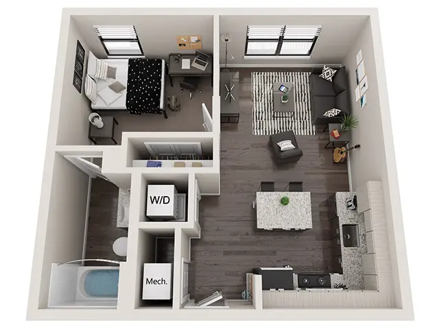 Peyton 4 - 1Br, 1Ba Floor plan