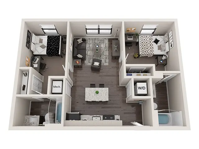 Fulmer 5 - 2Br, 2Ba Floor plan
