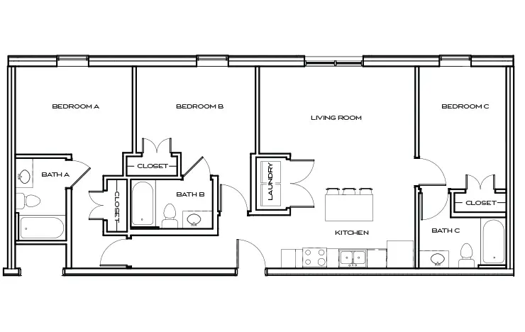 Meachem 3 - 3Br, 3Ba Floor plan